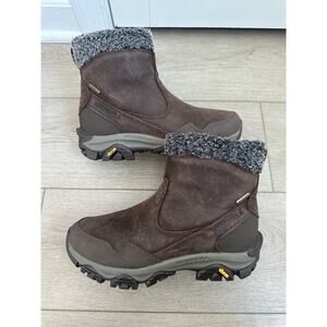 Merrell ColdPack 3 Thermo Mid Waterproof Zip Insulated Black Boots Womens 6.5
